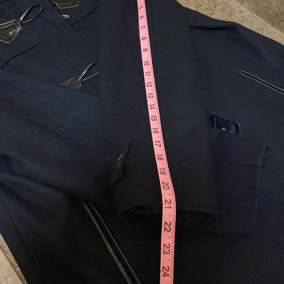 ☃️Liz Claiborne Womens Duffle Hooded Toggle Coat Wool Blend - Navy Blue (Large) - Picture 14 of 14